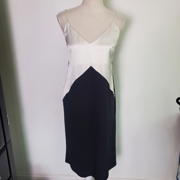 LAST CHANCE - Zara Black & White Slip Sleeveless Dress - Picture 2 of 8